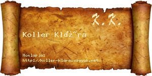 Koller Klára névjegykártya